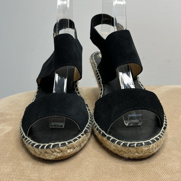 Andre Assous Womens Wedge Sandal Espadrille Size 9.5 Black Suede Reese-A - Picture 3 of 13